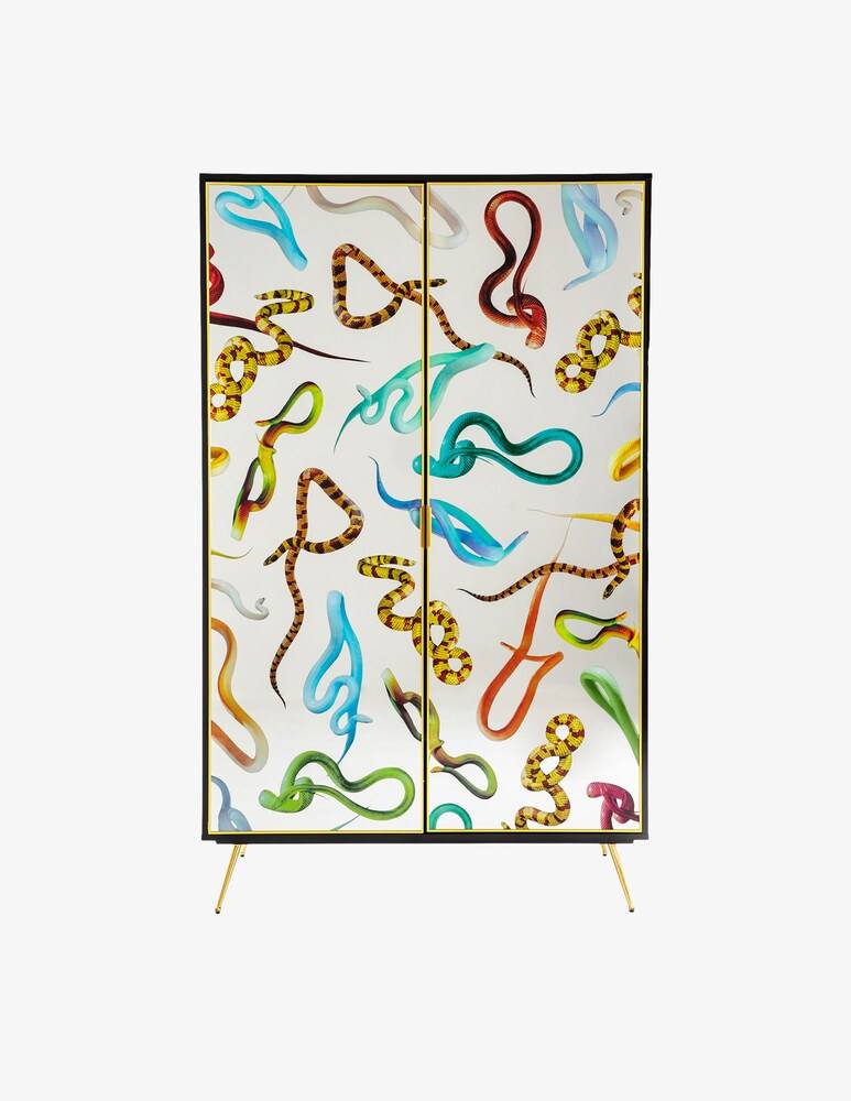 Seletti Armadio Con Ante Specchio "Toiletpaper" Snakes - Multicolor