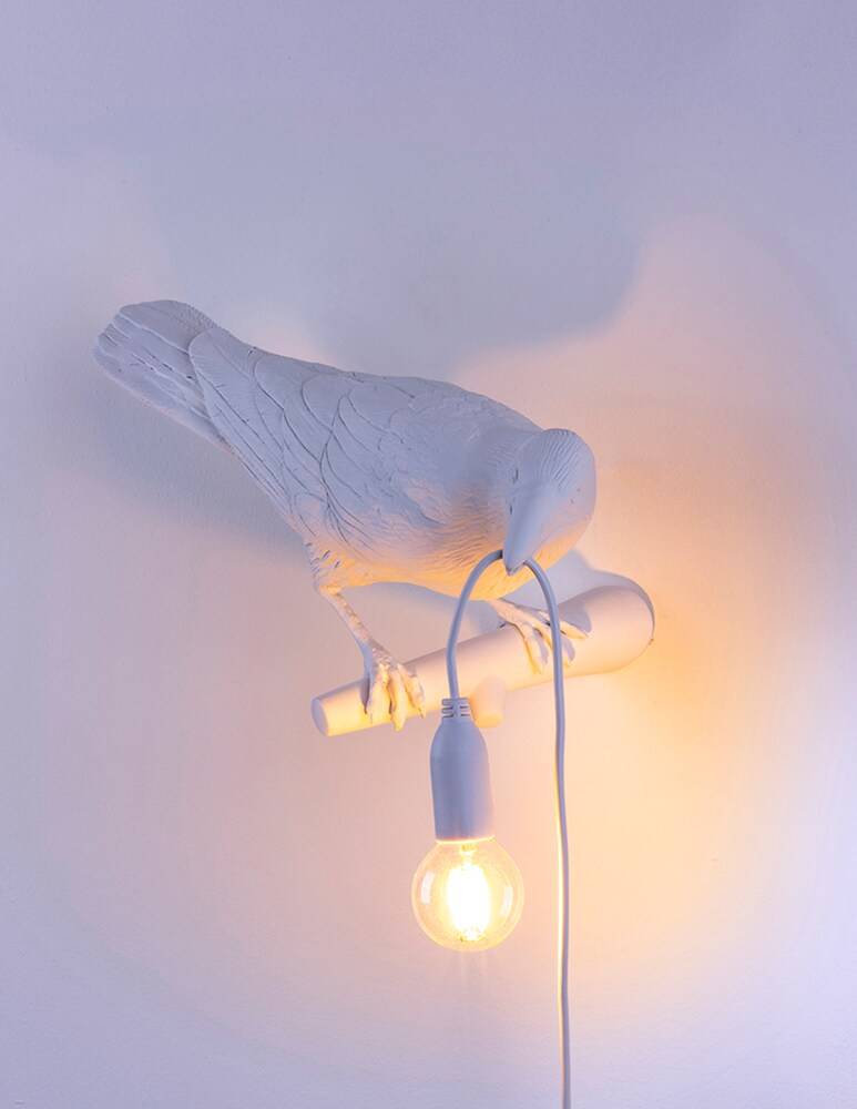Seletti Bird Lamp Appesa A Destra Lampada Da Parete - Bianco