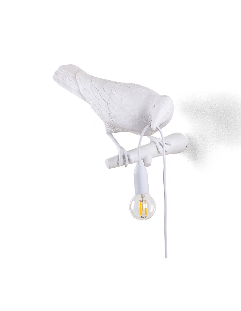 Seletti Bird Lamp Appesa a Destra lampada da parete - bianco