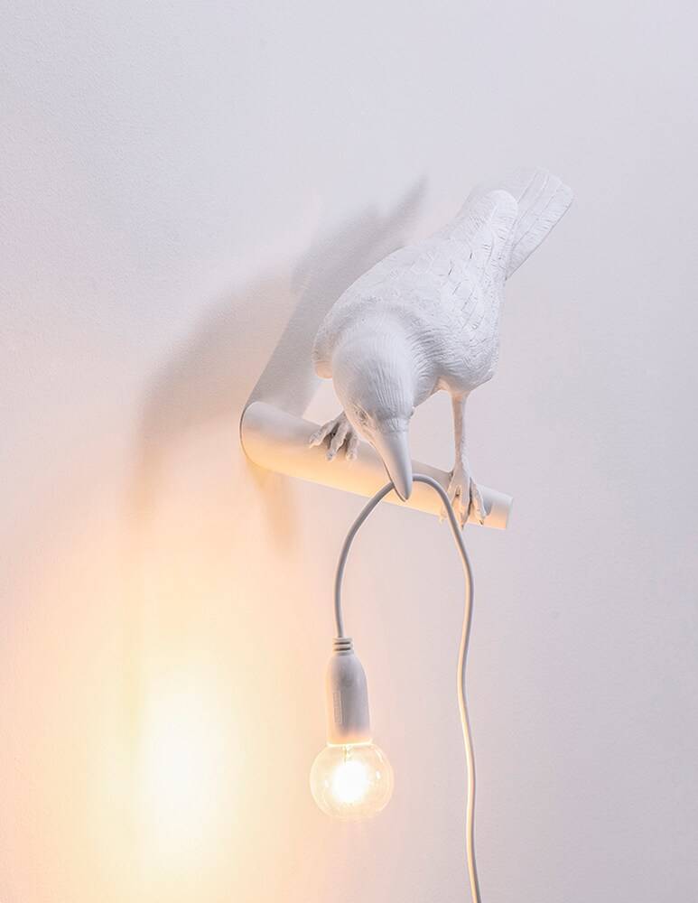 Seletti Bird Lamp Appesa A Sinistra Lampada Da Parete - Bianco
