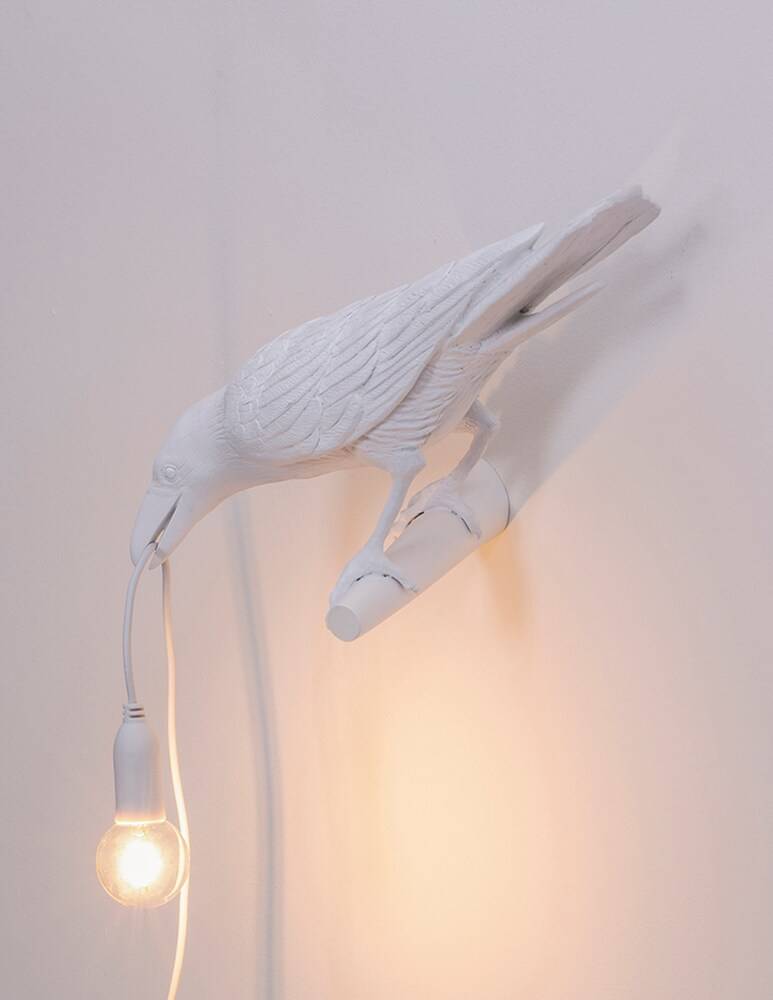Seletti Bird Lamp Appesa A Sinistra Lampada Da Parete - Bianco