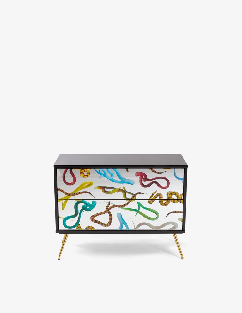 Seletti Cassettiera 2 Cassetti "Toiletpaper" Snakes - Multicolor