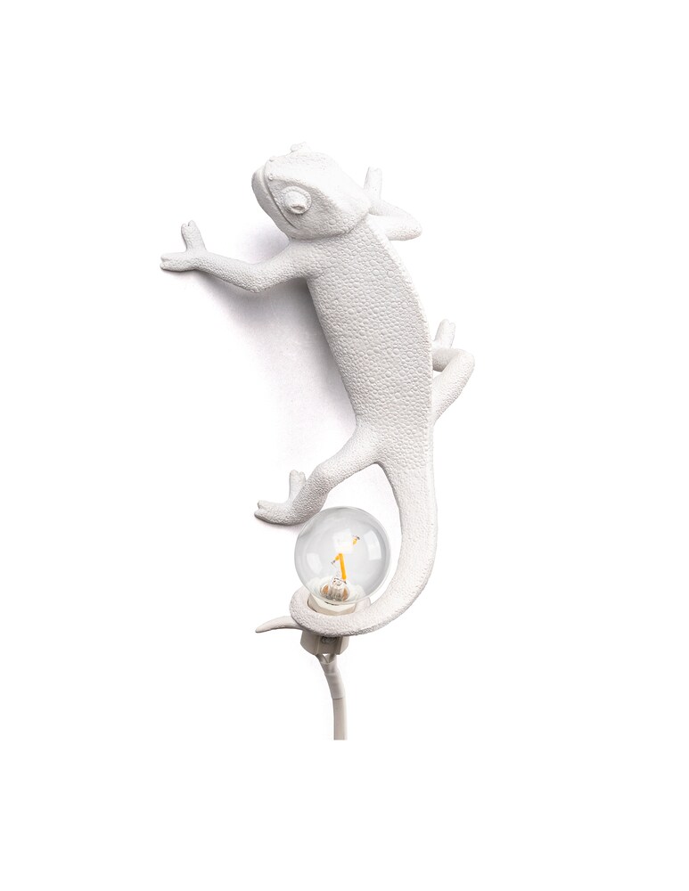 Seletti Chameleon Lamp Left - Going Up Resin Lamp - Bianco