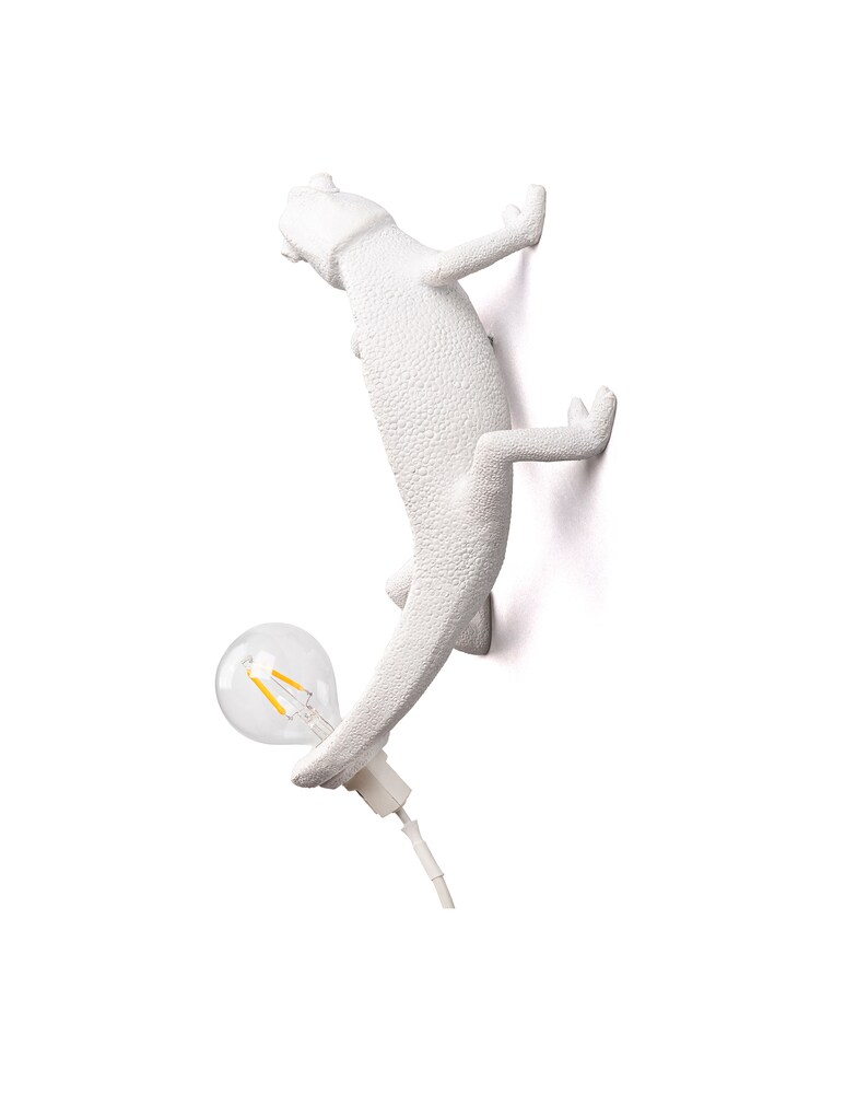Seletti Chameleon Lamp Left - Going Up Resin Lamp - Bianco