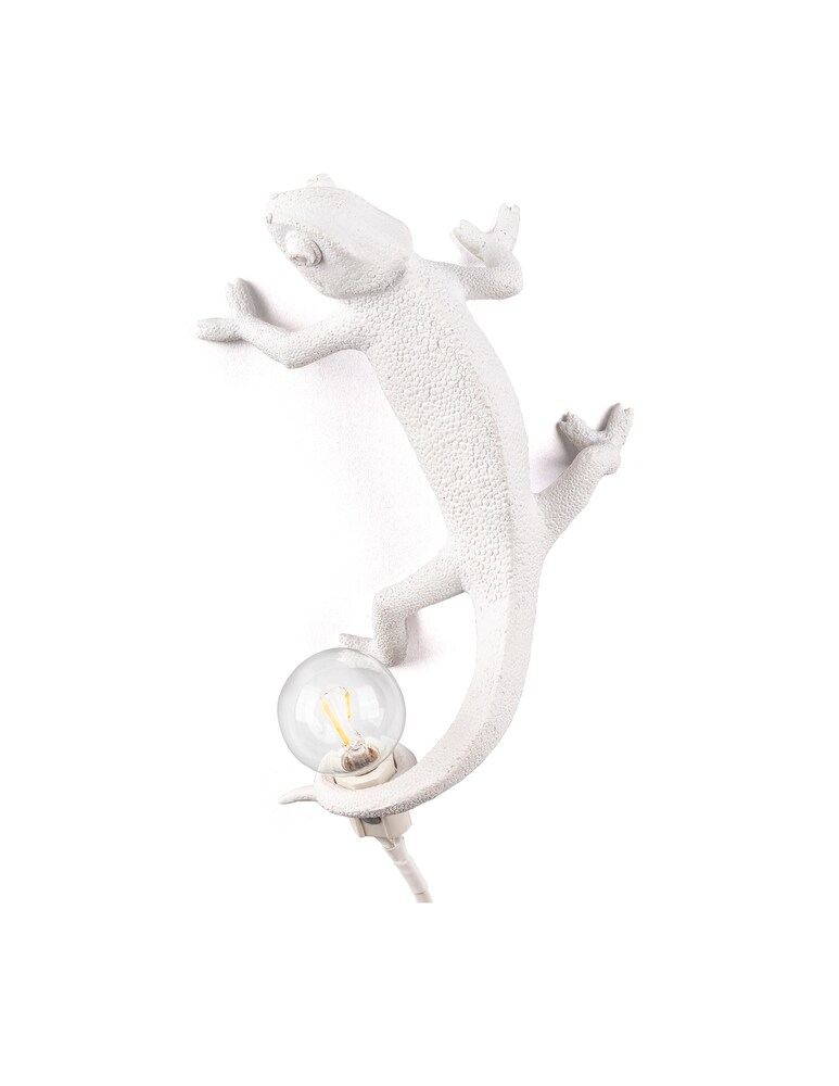 Seletti Chameleon Lamp Left - Going Up Resin Lamp - bianco