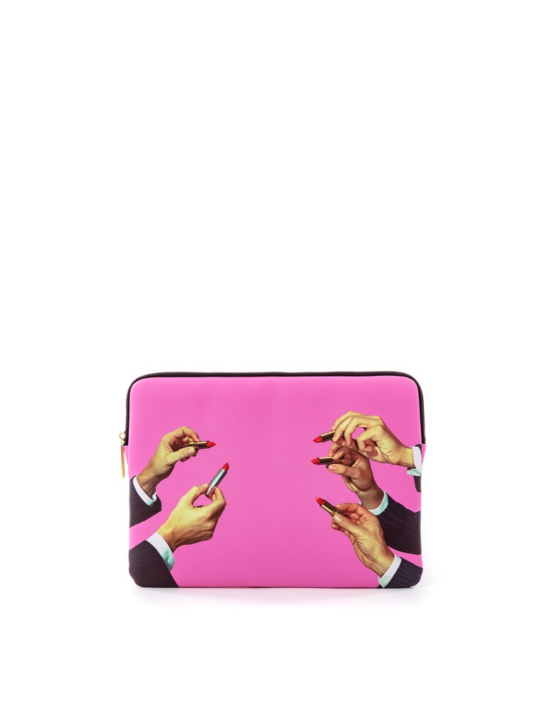 Seletti Custodia Laptop Stampato "Toiletpaper" Lipsticks Pink - Multicolor