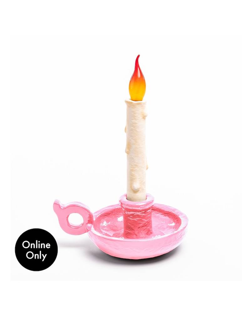 Seletti Grimm lampada led ricaricabile da tavolo - rosa