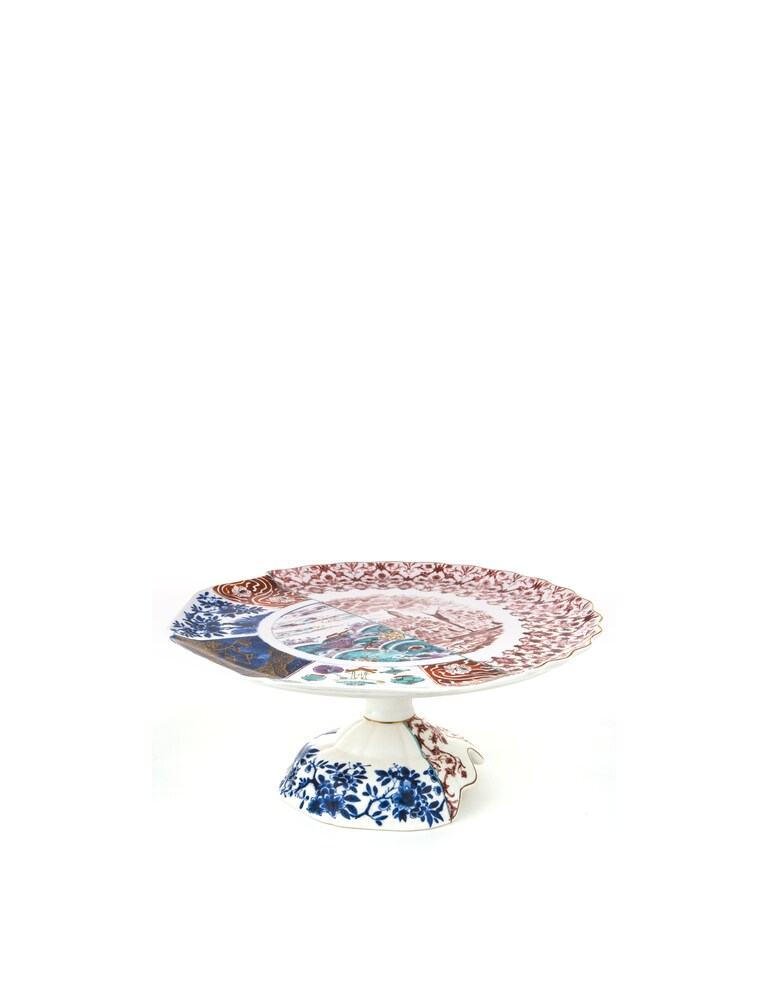 Seletti Hybrid-Moriana Porcelain Cake-Stand Cm.32.5 H.14 - Multicolor