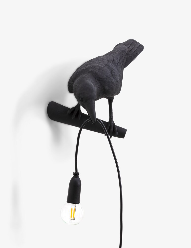 Seletti Lampada "Bird Lamp" Looking Left Black - Nero