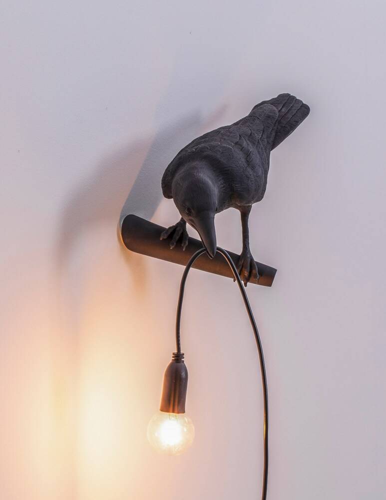 Seletti Lampada "Bird Lamp" Looking Left Black - Nero