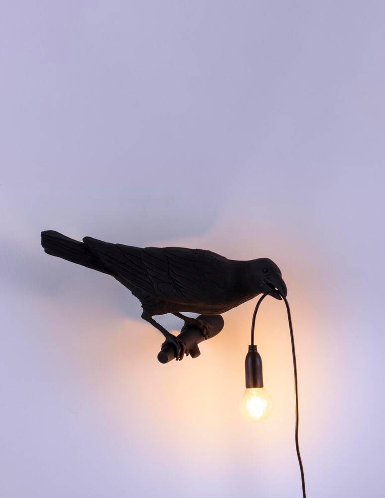 Seletti Lampada "Bird Lamp" Looking Right Black - Nero