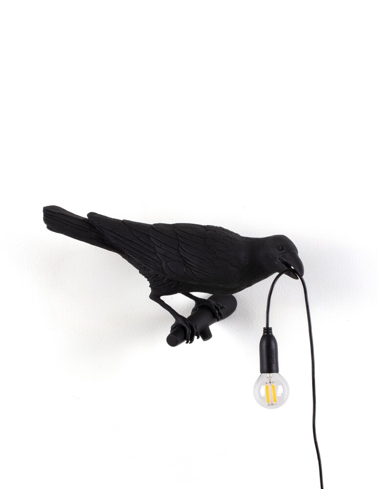 Seletti Lampada "Bird Lamp" Looking Right Black - Nero