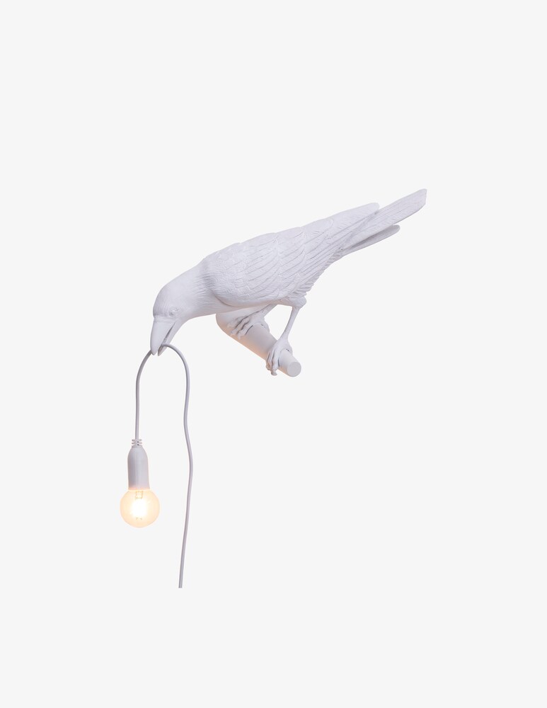 Seletti Lampada In "Bird Lamp" Looking Left White Out - Bianco