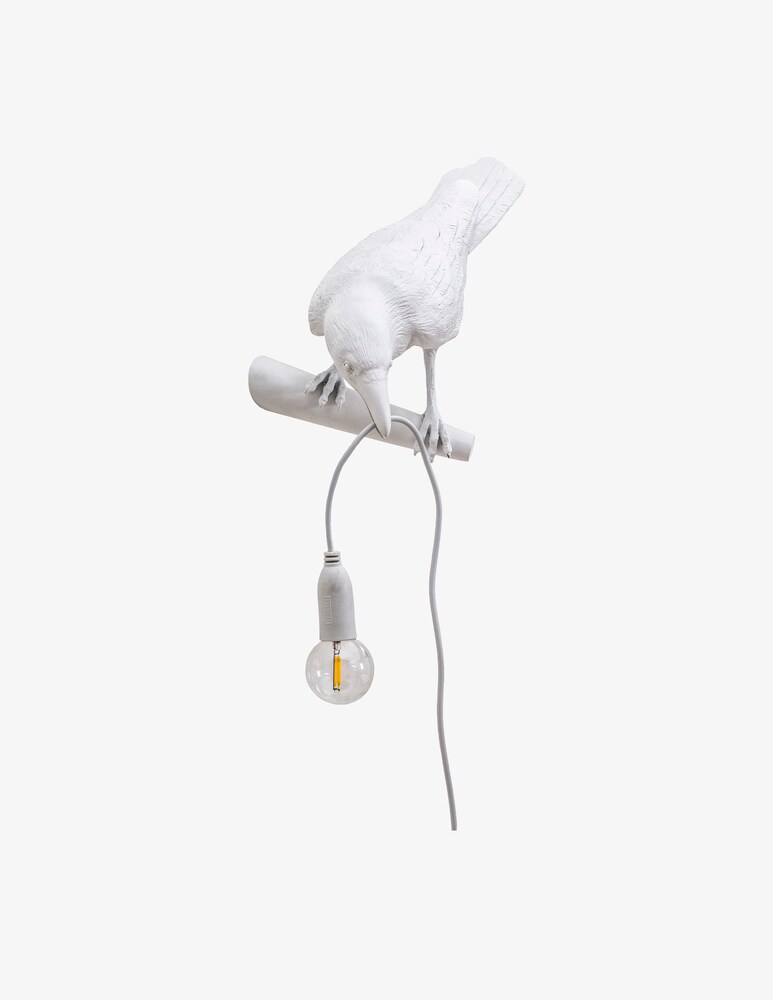 Seletti Lampada In "Bird Lamp" Looking Left White Out - Bianco