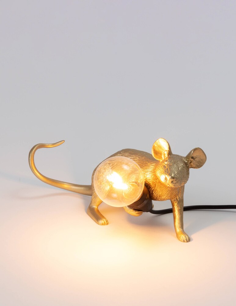 Seletti Lampada "Mouse Lamp Lop-Gold" Steso Usb - Oro