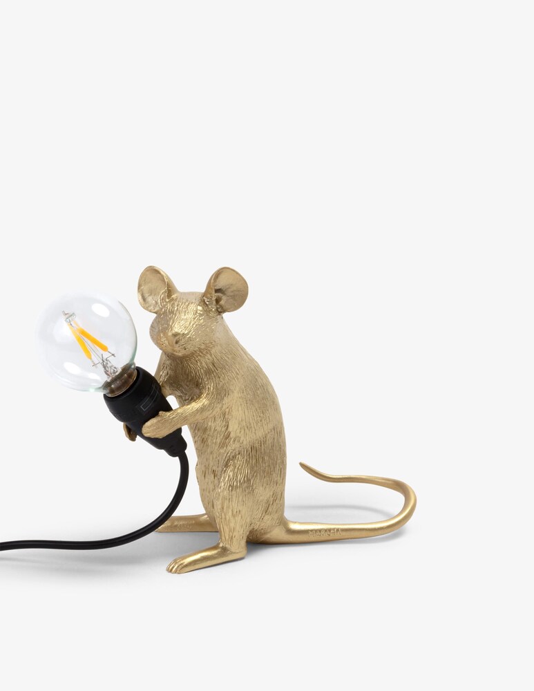 Seletti Lampada "Mouse Lamp Mac-Gold" Seduto Usb - Oro