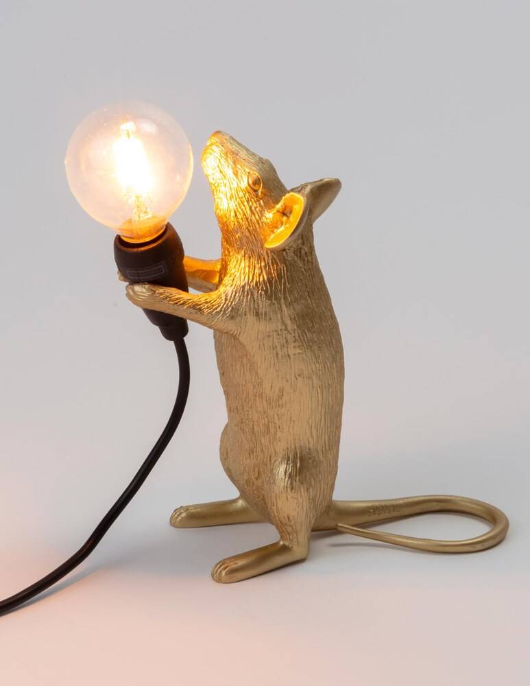 Seletti Lampada "Mouse Lamp-Step-Gold" - Oro