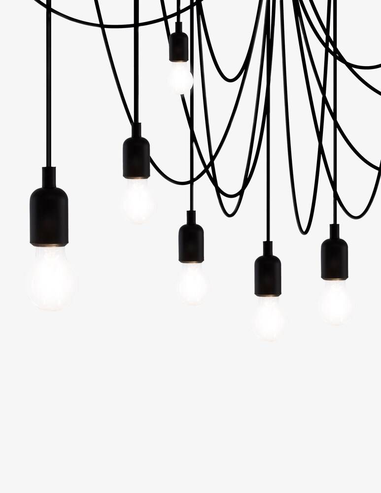 Seletti Maman Lampadario 14 Luci Satinate - Nero