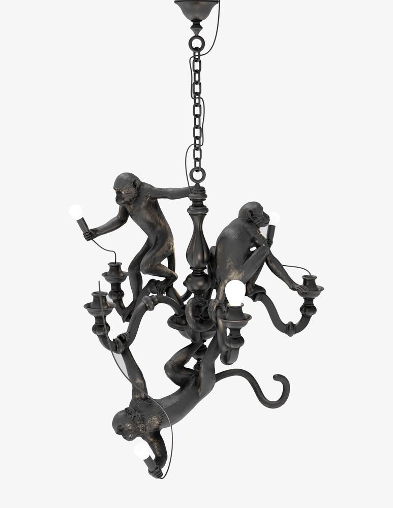 Seletti Monkey Lampadario - Nero