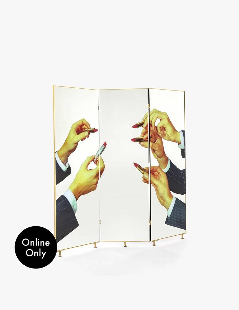 Seletti Paravento A 3 Ante "Toiletpaper" Lipsticks - Argento