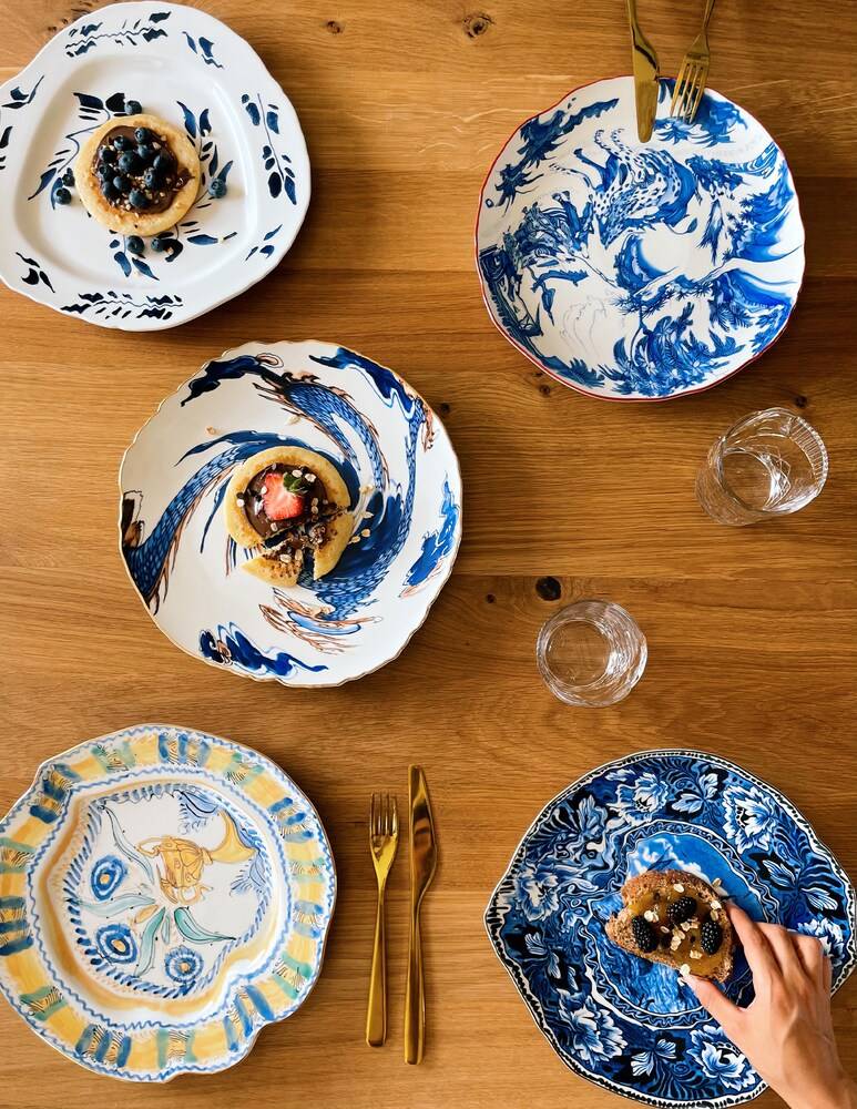 Seletti Piatto Piano "Diesel Living" Blu Chinoiserie - Multicolor