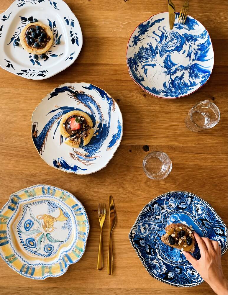 Seletti Piatto Piano "Diesel Living" English Delft - Multicolor