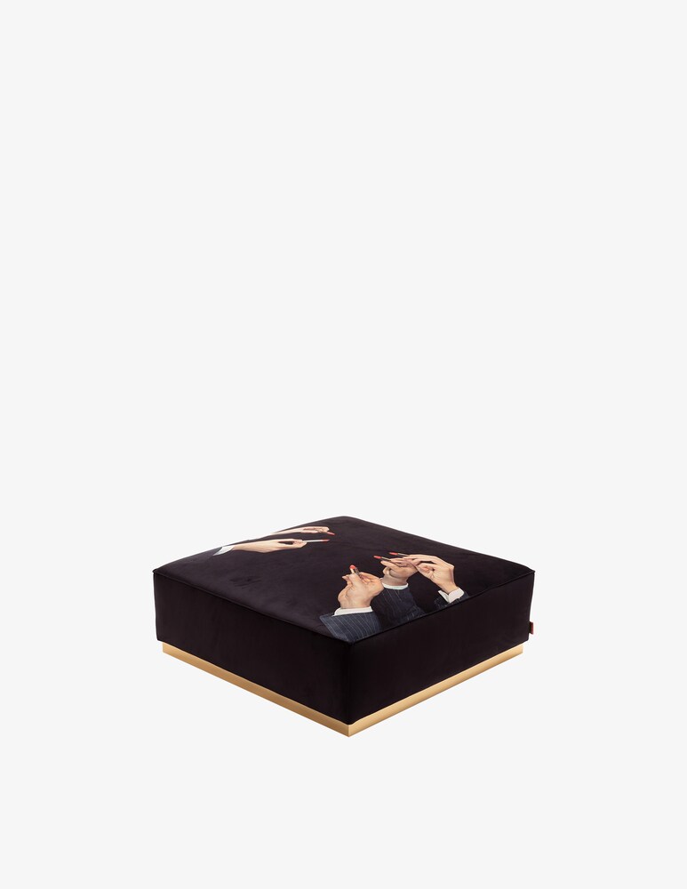 Seletti Pouf "Toiletpaper Home" Lipsticks Black - Nero