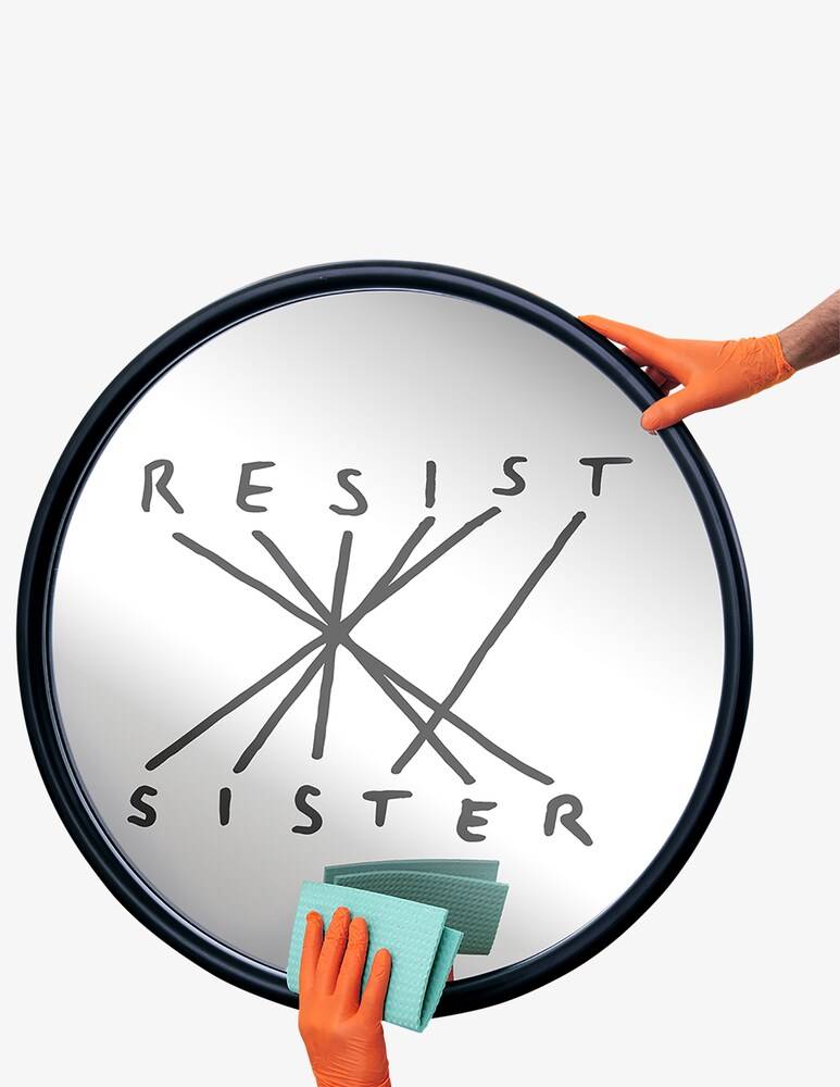 Seletti Resist-Sister Specchio Con Cornice - Nero