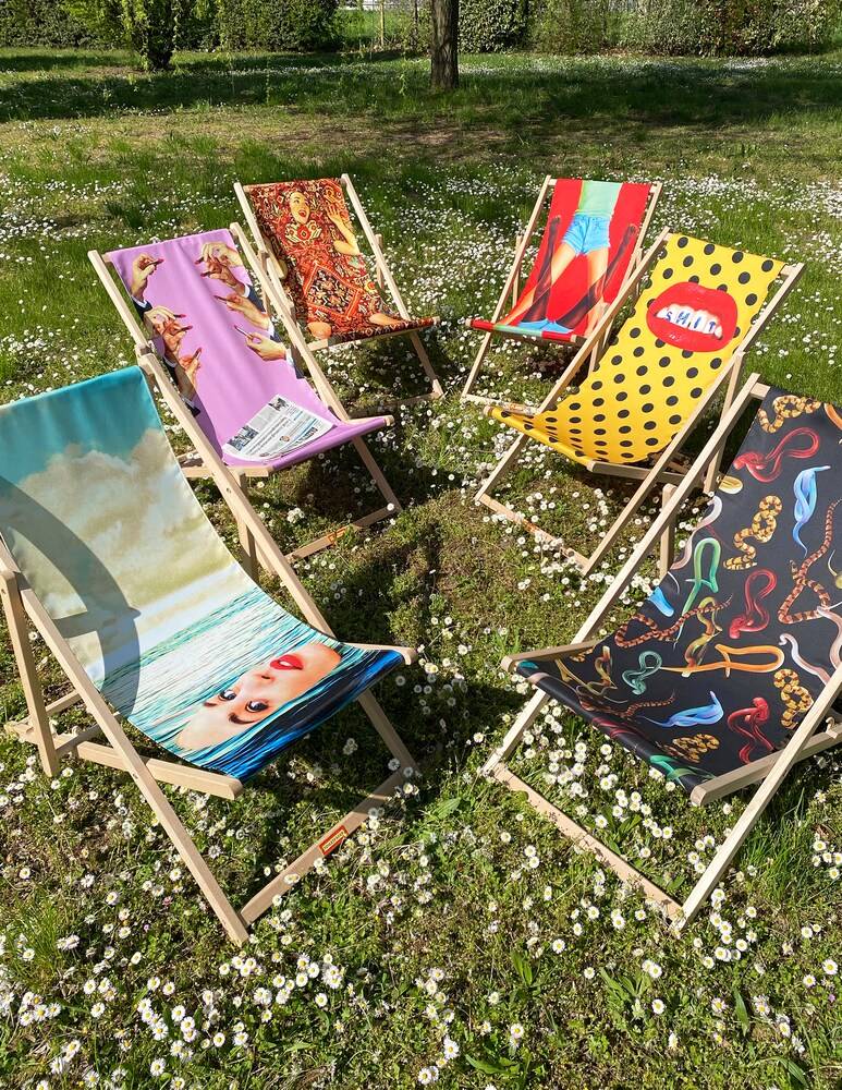 Seletti Sdraio Pieghevole "Toiletpaper" Snakes - Nero
