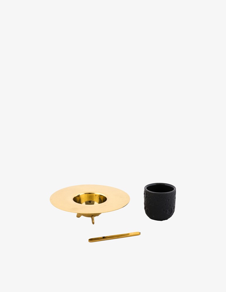 Seletti Set Caffé "Cosmic Diner-Lunar"Tazzina/Piattino/Paletta - Oro