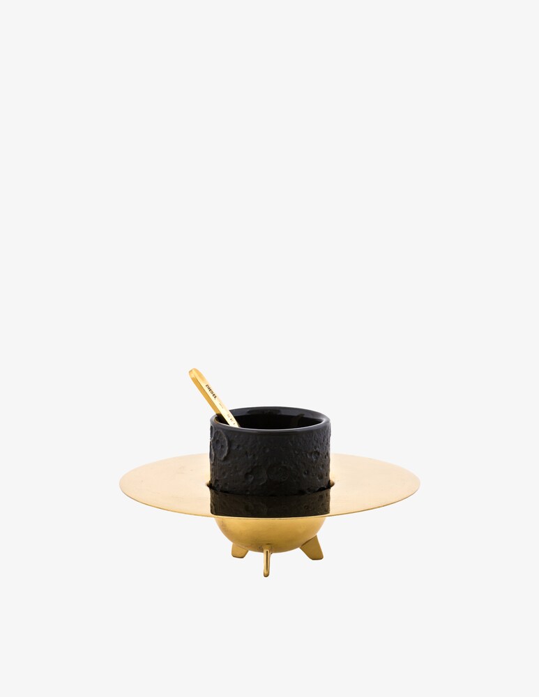 Seletti Set Caffé "Cosmic Diner-Lunar"Tazzina/Piattino/Paletta - Oro