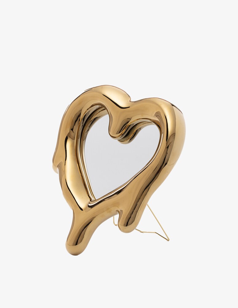 Seletti Specchio-Cornice "Melted Heart Gold" - Oro