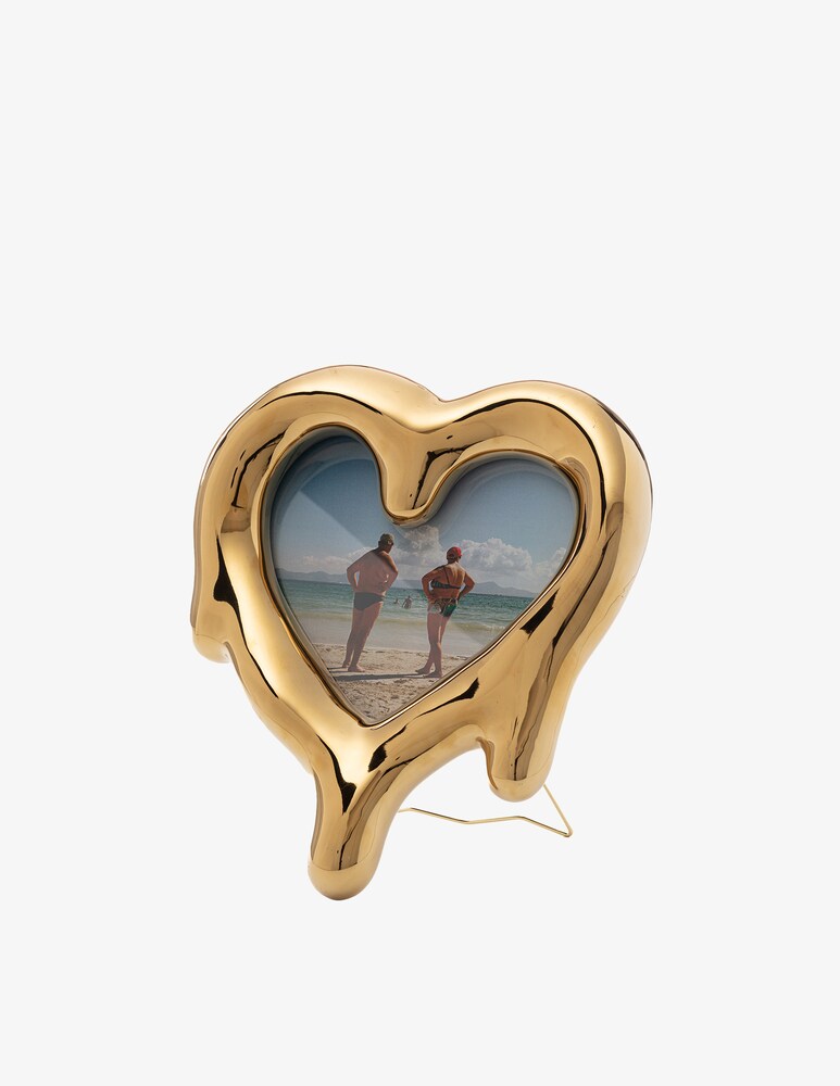 Seletti Specchio-Cornice "Melted Heart Gold" - Oro