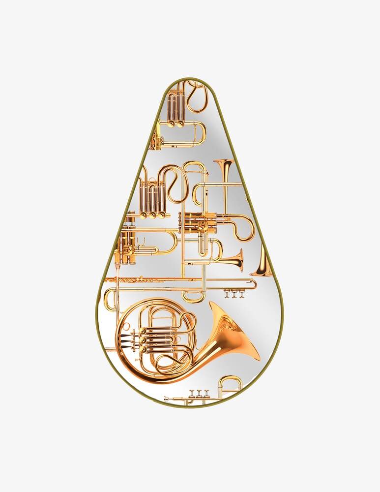Seletti Specchio Sagomato "Toiletpaper Home Trumpets" - Oro