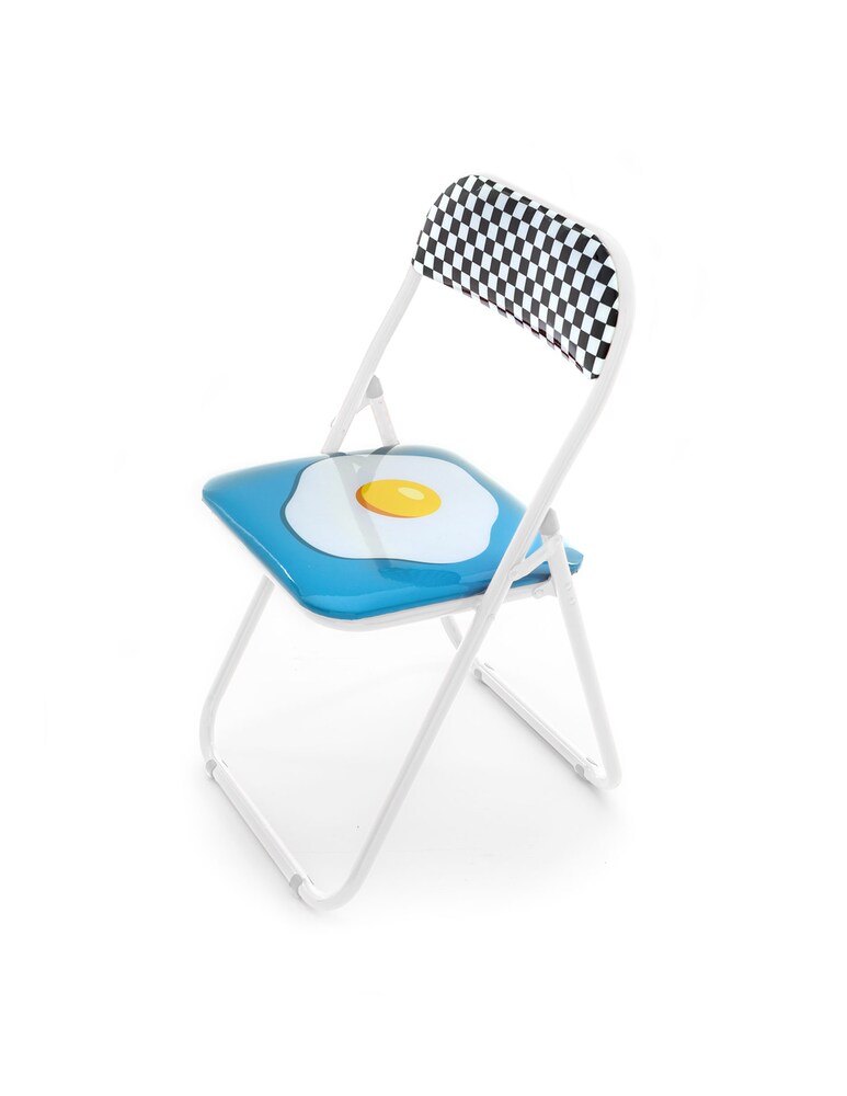 Seletti Studio Job-Blow Metal Folding Chair Cm.44 H. 47/80 - Egg New