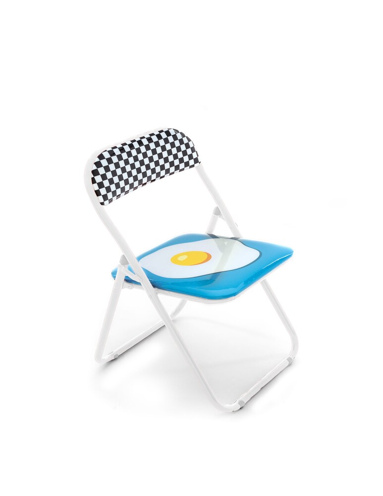 Seletti Studio Job-Blow Metal Folding Chair Cm.44 H. 47/80 - Egg New