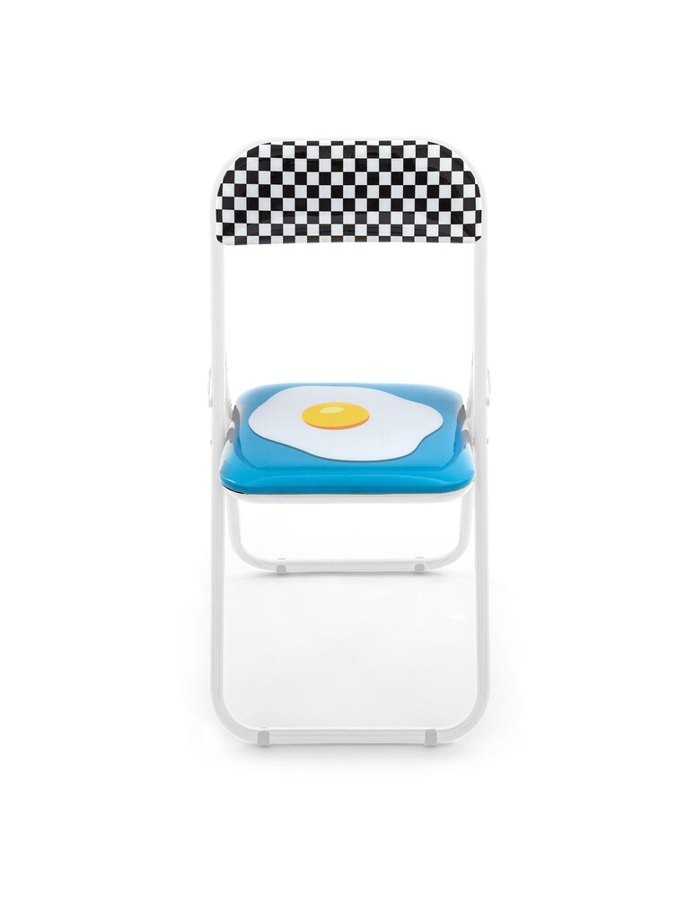 Seletti Studio Job-Blow Metal Folding Chair Cm.44 H. 47/80 - Egg New