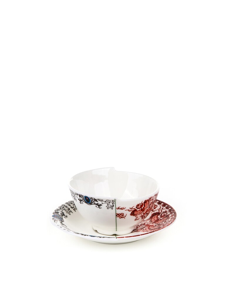 Seletti Tazza Da Tè Con Piattino In Porcellana "Hybrid-Zora" - Multicolor