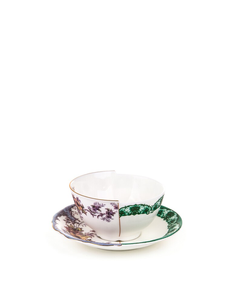 Seletti Tazza Da Tè Con Piattino In Porcellana "Hybrid-Isidora" - Multicolor