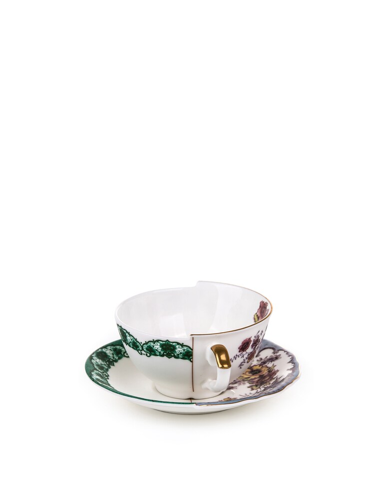 Seletti Tazza Da Tè Con Piattino In Porcellana "Hybrid-Isidora" - Multicolor
