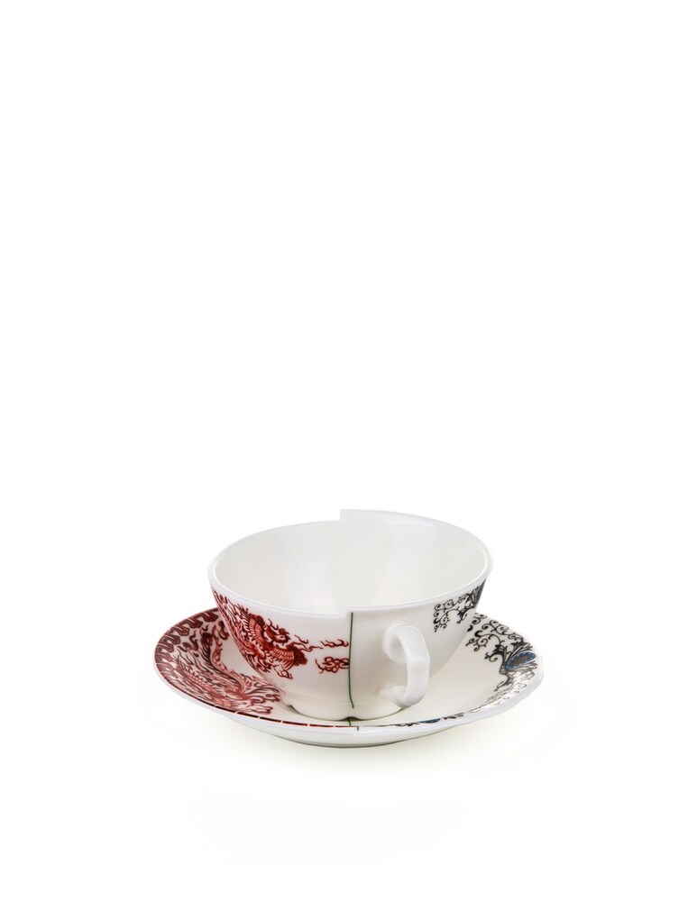Seletti Tazza Da Tè Con Piattino In Porcellana "Hybrid-Zora" - Multicolor