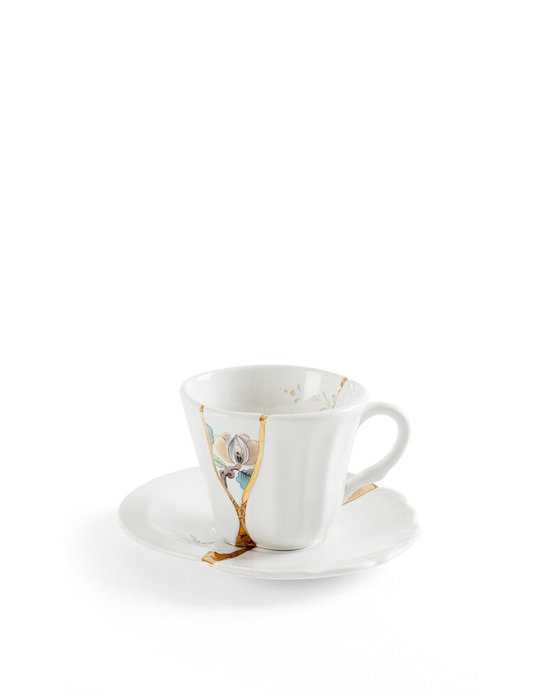 Seletti Tazzina Da Caffè Con Piattino In Porcellana "Kintsugi-N'3" - Multicolor