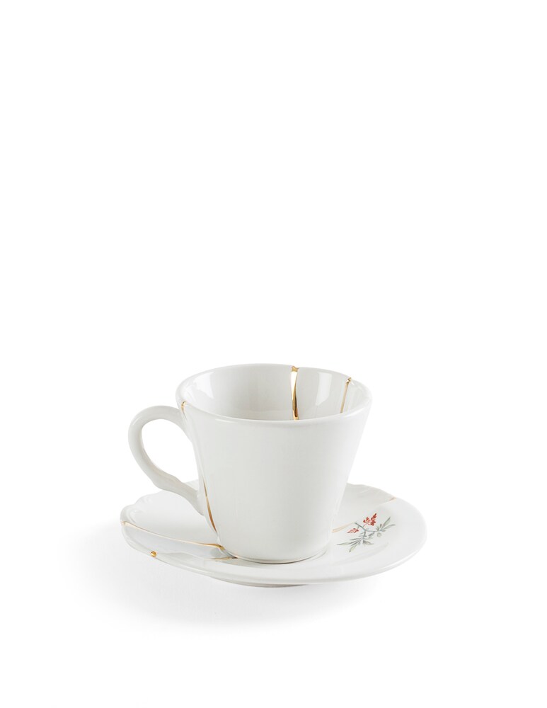 Seletti Tazzina Da Caffè Con Piattino In Porcellana "Kintsugi-N'3" - Multicolor
