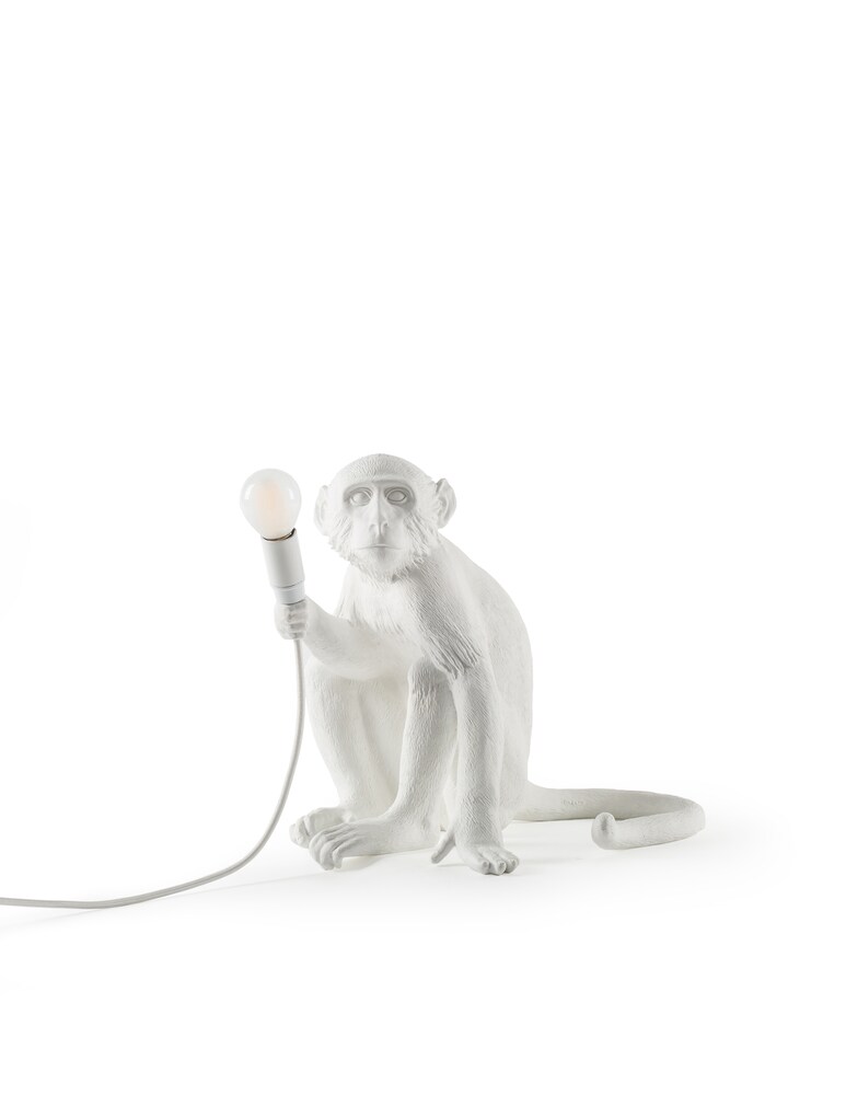 Seletti The Monkey Lamp seduta - bianco