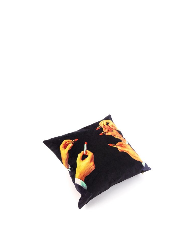 Seletti Toiletpaper Lipsticks cuscino - Nero