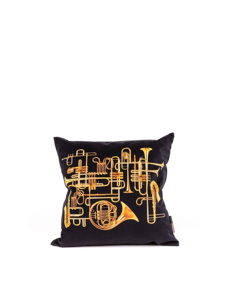 Seletti Toiletpaper Trumpets Cuscino - Nero