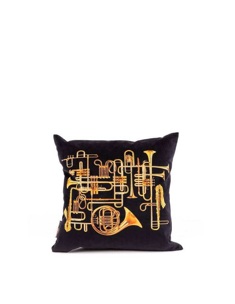 Seletti Toiletpaper Trumpets cuscino - Nero