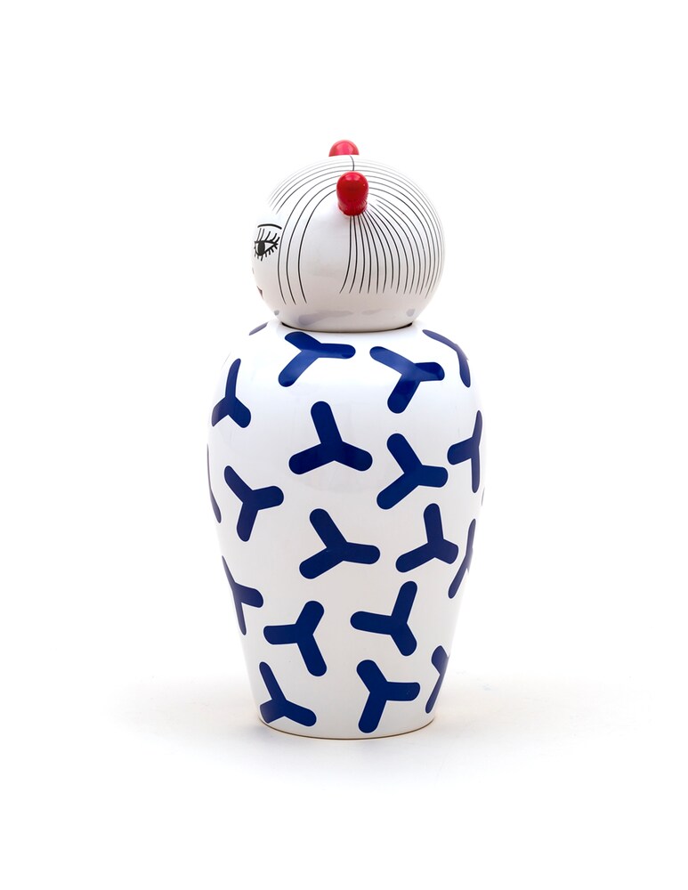 Seletti Vaso In Dolomite Con Coperchio "Le Canopie-Zoé" - Multicolor