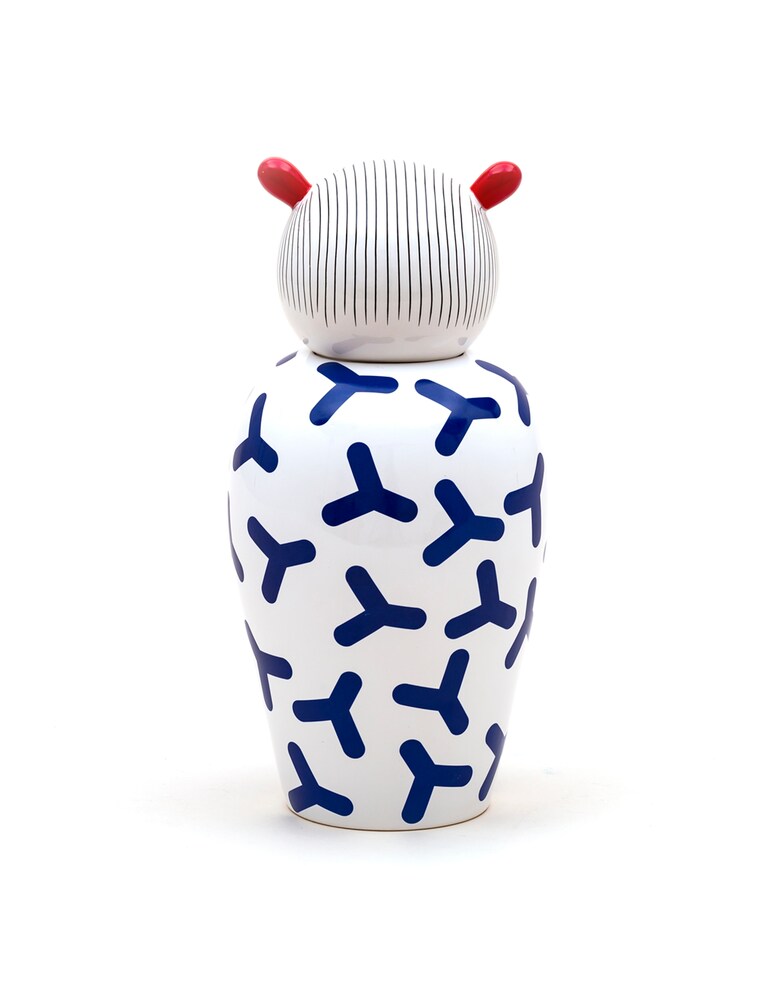 Seletti Vaso In Dolomite Con Coperchio "Le Canopie-Zoé" - Multicolor