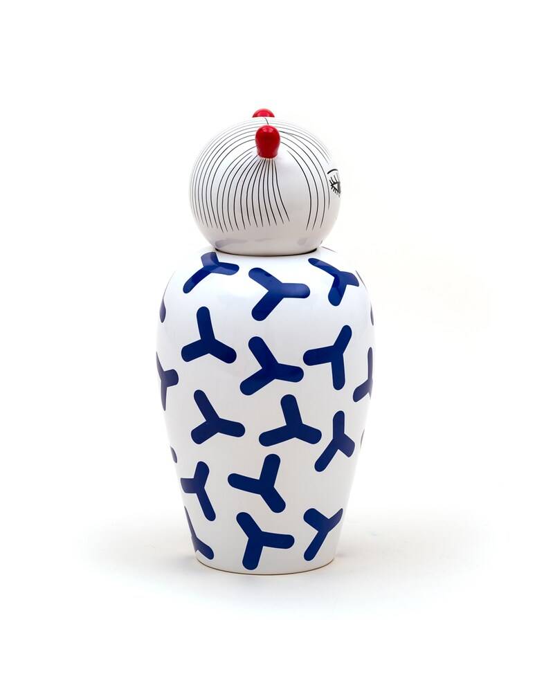 Seletti Vaso In Dolomite Con Coperchio "Le Canopie-Zoé" - Multicolor